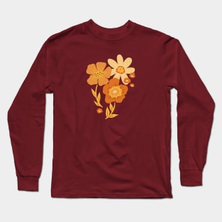 Groovy 60s Floral Party - Bronze Long Sleeve T-Shirt